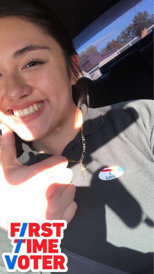 Senior+Elia+Sanchez+after+voting+for+the+first+time+in+the+2018+Midterms+