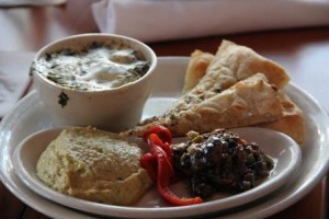 Spinach, Hummus, Tapenade